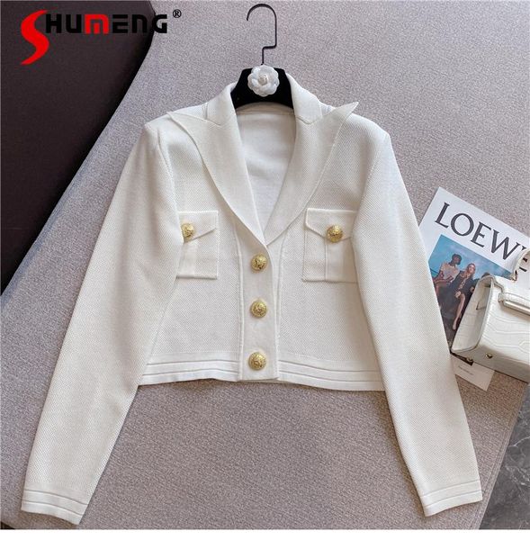women's jackets 2021 fall ladies french style retro suit collar brass buckle jacket fashion solid long sleeve knitted short coat, Black;brown
women's jackets 2021 fall ladies french style retro suit collar brass buckle jacket fashion solid long sleeve knitted short coat, Black;brown
