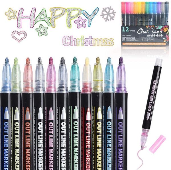 colors metallic marker outline pen glitter colorful diy scrapbooking for christmas drawing painting set highlighters, Black;red
colors metallic marker outline pen glitter colorful diy scrapbooking for christmas drawing painting set highlighters, Black;red