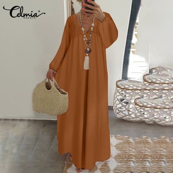 dresses women's long sleeve lace bohemian dress 2021 celmia fashion ruffles v-neck casual sundress loose party robe femme plus size 5xl, Black;gray
dresses women's long sleeve lace bohemian dress 2021 celmia fashion ruffles v-neck casual sundress loose party robe femme plus size 5xl, Black;gray