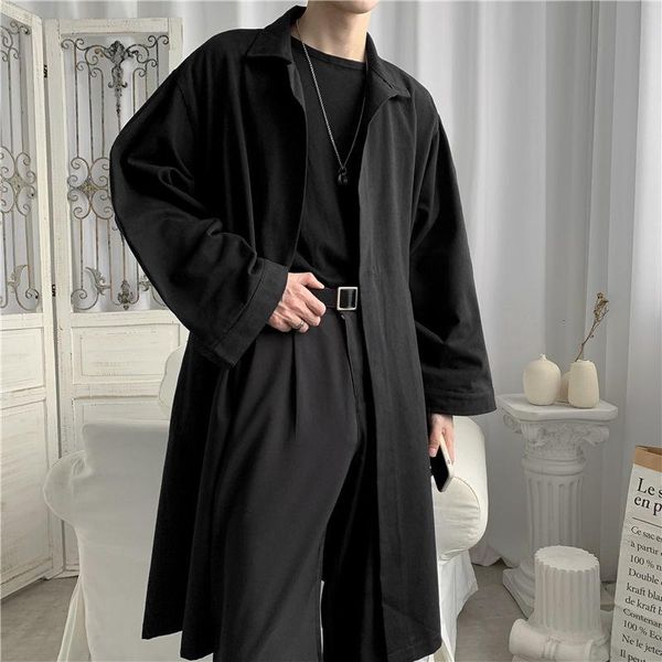 men's wool & blends coat oversize windbreaker jacket solid color medium and long loose handsome spring autumn tidal current streetwear, Black
men's wool & blends coat oversize windbreaker jacket solid color medium and long loose handsome spring autumn tidal current streetwear, Black