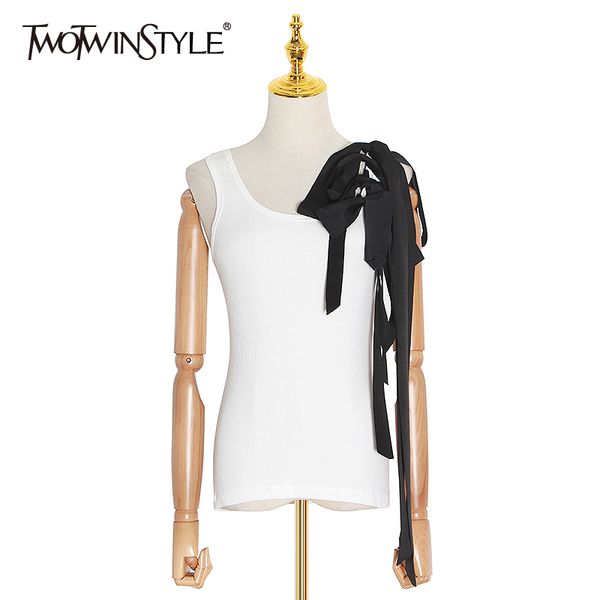 casual pactchwork bow women vest o neck sleeveless slim lace up asymmetrical hit color tank female fashion 210524, White
casual pactchwork bow women vest o neck sleeveless slim lace up asymmetrical hit color tank female fashion 210524, White