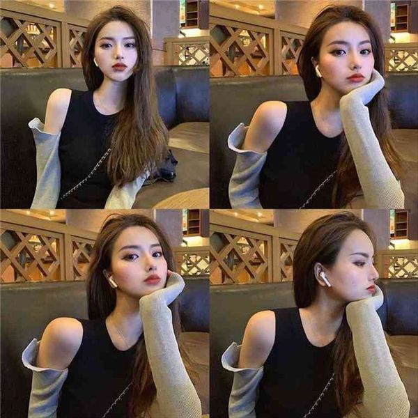 woman femme chandails womens knitwear women sweaters off the shoulder contrast color patchwork round neck pull hiver, White;black
woman femme chandails womens knitwear women sweaters off the shoulder contrast color patchwork round neck pull hiver, White;black