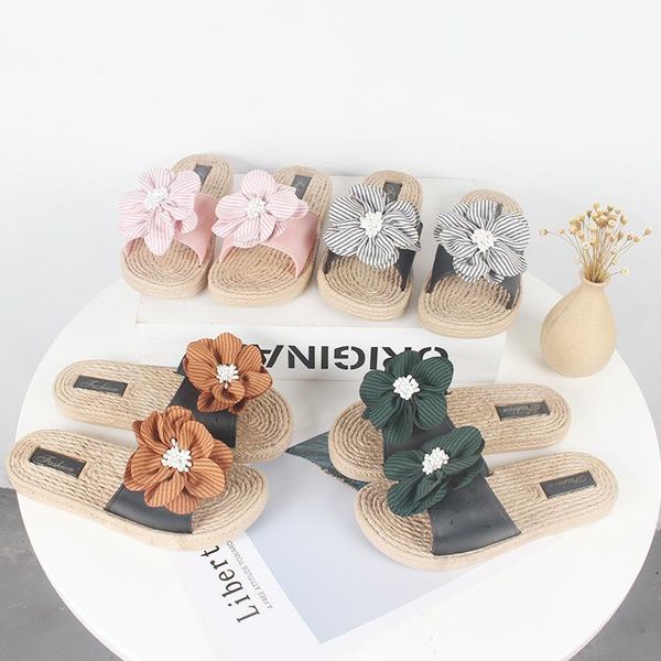 products women's slippers straw mat bottom pretty flower casual sandals outer wear wear-resist, Black
products women's slippers straw mat bottom pretty flower casual sandals outer wear wear-resist, Black