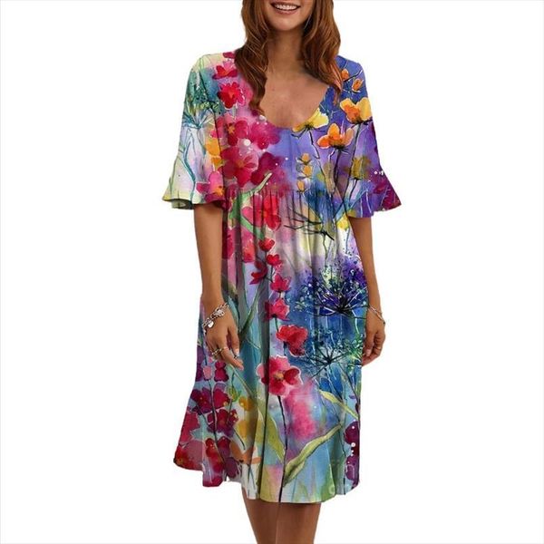 fashion loose casual floral women dresses print short sleeves round neck summer dress plus size, Black;gray
fashion loose casual floral women dresses print short sleeves round neck summer dress plus size, Black;gray