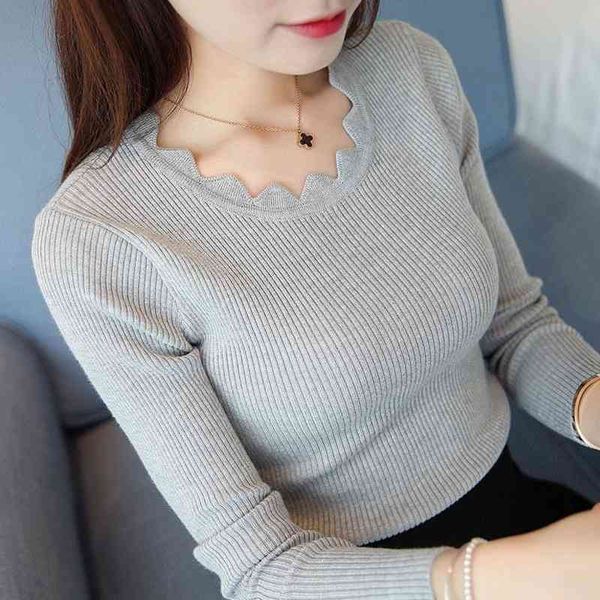 winter clothes women long sleeve gray sweater solid knitted pullovers s for female e475 210426, White;black
winter clothes women long sleeve gray sweater solid knitted pullovers s for female e475 210426, White;black
