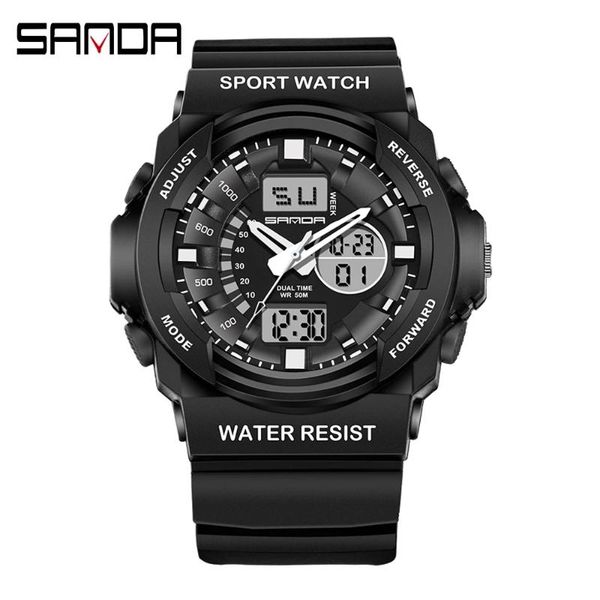 wrist support sanda dual display shockproof sports waterproof stainless steel clasp digital led luminous multifunction watch, Black;red
wrist support sanda dual display shockproof sports waterproof stainless steel clasp digital led luminous multifunction watch, Black;red