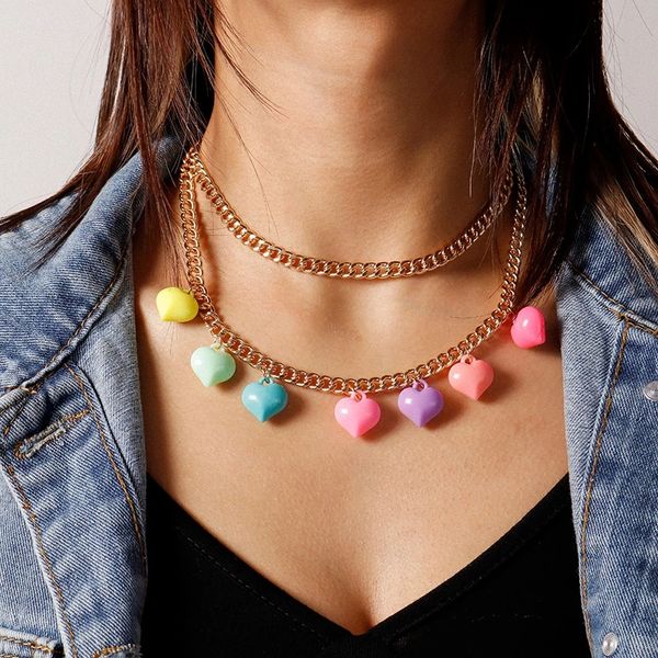2021 heart pendant necklace double layers statement choker necklace jewelry, Golden;silver
2021 heart pendant necklace double layers statement choker necklace jewelry, Golden;silver