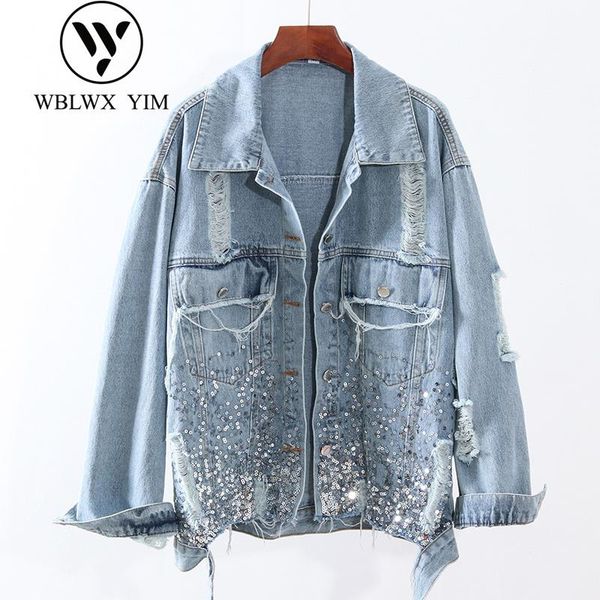 women's jackets streetwear denim jacket women fashion sequins pocket long sleeve jeans female loose plus size coat harajuku, Black;brown
women's jackets streetwear denim jacket women fashion sequins pocket long sleeve jeans female loose plus size coat harajuku, Black;brown