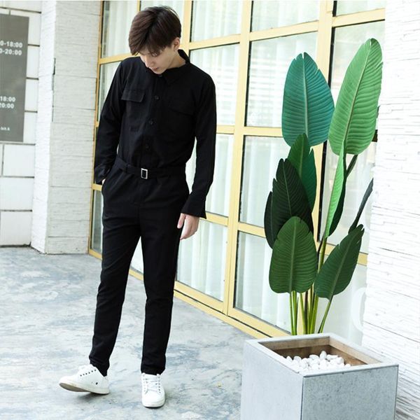 men's pants original spring and autumn day korean casual tide boys jumpsuit slim tooling feet long, Black
men's pants original spring and autumn day korean casual tide boys jumpsuit slim tooling feet long, Black