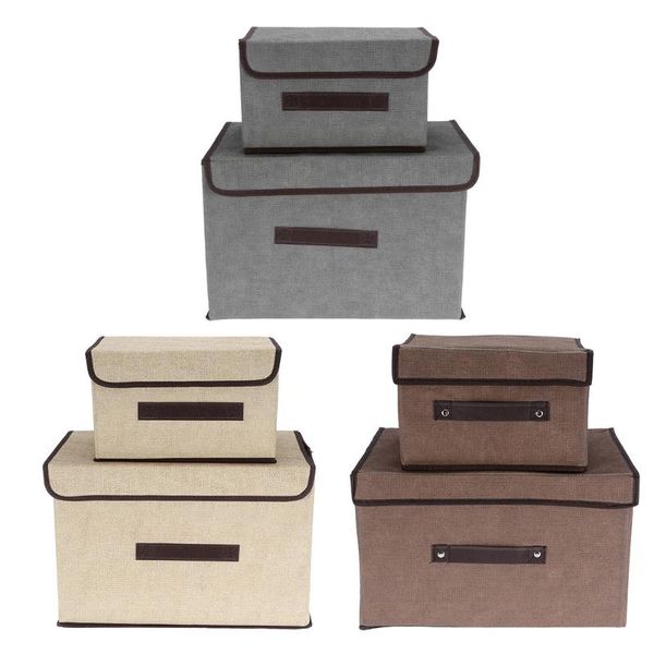 storage boxes & bins 2 pcs / set foldable box organizer with cover for clothes books toys
storage boxes & bins 2 pcs / set foldable box organizer with cover for clothes books toys