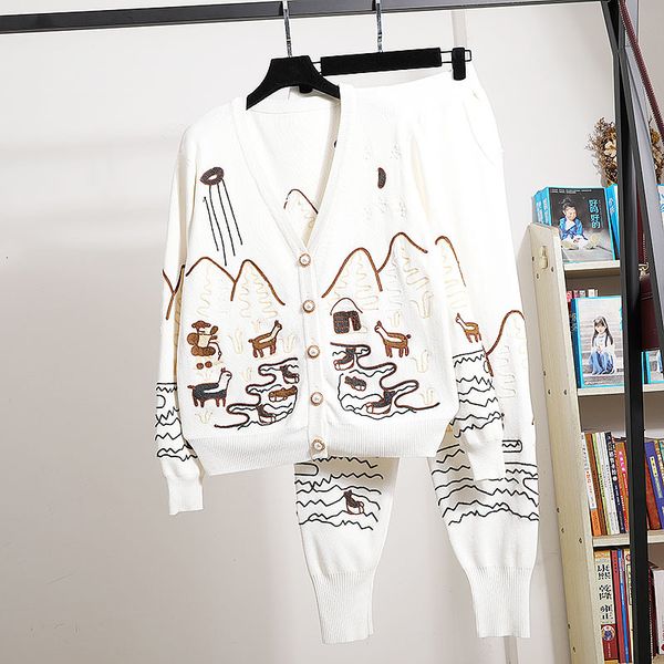 pant white gray knitted set women tracksuits embroidery cardigan sweater pencil pants two piece outfits female loose casual knit suit
pant white gray knitted set women tracksuits embroidery cardigan sweater pencil pants two piece outfits female loose casual knit suit