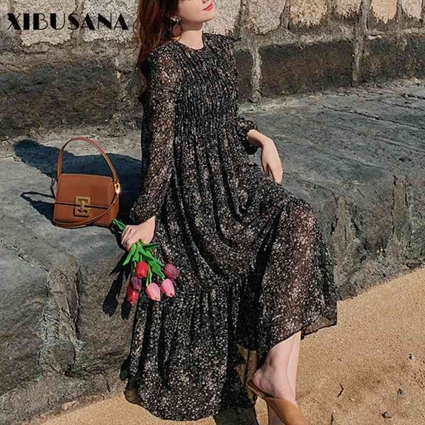 xibusana elegant ruffle floral pleated dresses women spring fashion female long sleeve o-neck chiffon dress a-line vestido 201025, Black;gray
xibusana elegant ruffle floral pleated dresses women spring fashion female long sleeve o-neck chiffon dress a-line vestido 201025, Black;gray