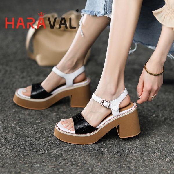 sandals haraval women shoes elegant high heels fashion thick bottom genuine leather casual classics patchwork b238, Black
sandals haraval women shoes elegant high heels fashion thick bottom genuine leather casual classics patchwork b238, Black