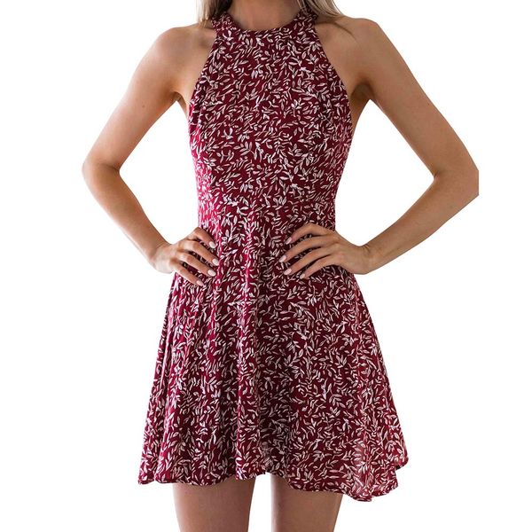 women's dress fashion women hanging neck bandages dress ladies summer floral print party dress, Black;gray
women's dress fashion women hanging neck bandages dress ladies summer floral print party dress, Black;gray