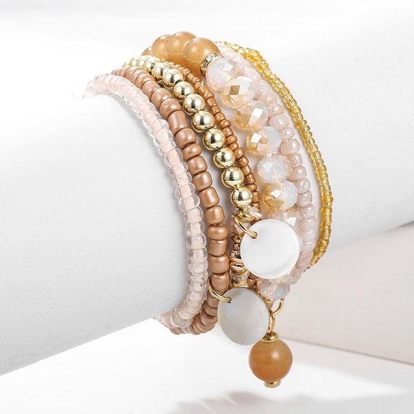 charm bracelets 7 pcs/set boho multi-layer geometric beaded for women 2021 crystal pulsera mujer wedding jewelry gift, Golden;silver
charm bracelets 7 pcs/set boho multi-layer geometric beaded for women 2021 crystal pulsera mujer wedding jewelry gift, Golden;silver