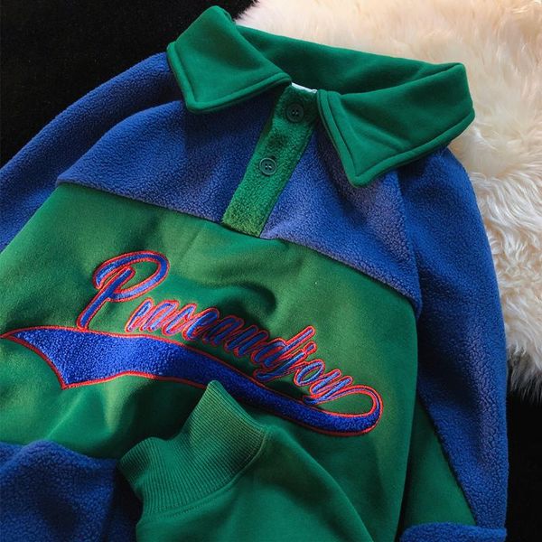 women's hoodies & sweatshirts green patchwork collar sweatshirt women american vintage streetwear casual long sleeve winter clothe, Black
women's hoodies & sweatshirts green patchwork collar sweatshirt women american vintage streetwear casual long sleeve winter clothe, Black