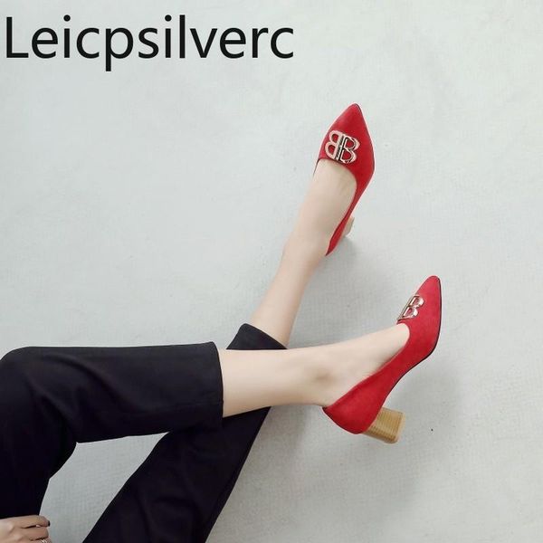 dress shoes pumps spring and autumn style flock pointed shallow mouth thick heel mid women's single shoe plus size 32-46, Black
dress shoes pumps spring and autumn style flock pointed shallow mouth thick heel mid women's single shoe plus size 32-46, Black