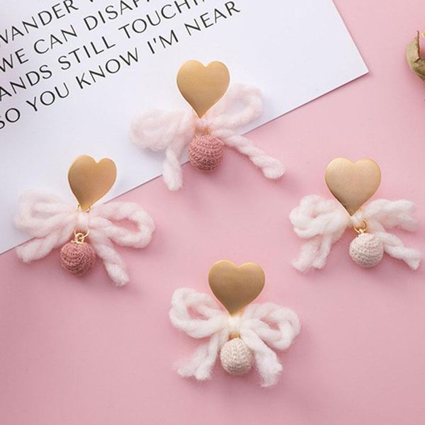winter korean cute sweet handmade woolen pink bow ball gold mini heart drop earrings for girl fresh small earring dangle & chandelier, Silver
winter korean cute sweet handmade woolen pink bow ball gold mini heart drop earrings for girl fresh small earring dangle & chandelier, Silver
