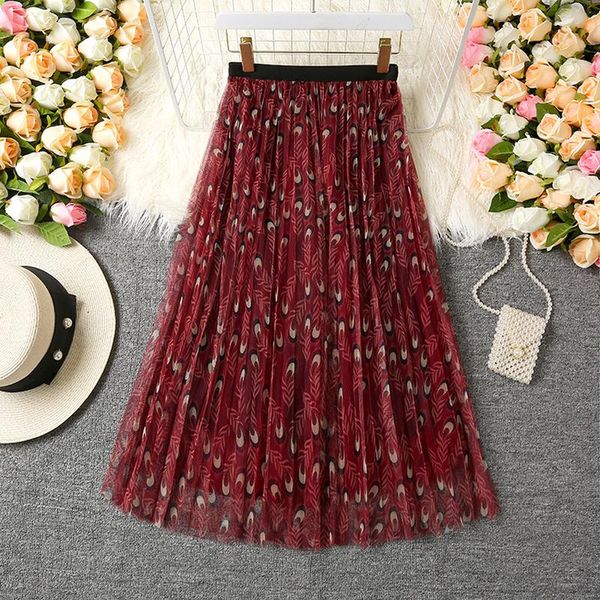 summer pleated skirt fashionable korean style high waist feather print mesh casual vintage elegant falda plisada de mujer skirts, Black
summer pleated skirt fashionable korean style high waist feather print mesh casual vintage elegant falda plisada de mujer skirts, Black