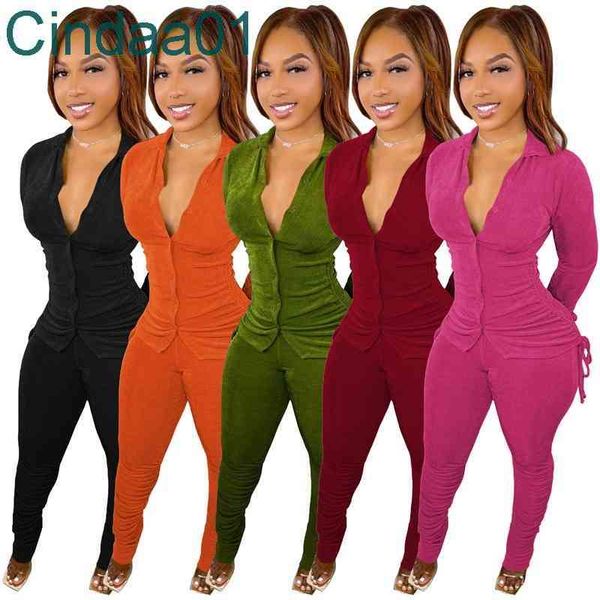 women two piece pants set 2022 designer spring lapel neck single breasted long sleeve trousers pleated drawstring suit 5 colours, White
women two piece pants set 2022 designer spring lapel neck single breasted long sleeve trousers pleated drawstring suit 5 colours, White