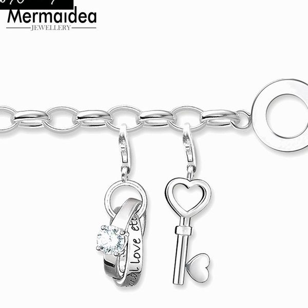 love key charm bracelets 2021 silver plated trendy gift for women europe style jewelry fashion acessories link, chain, Black
love key charm bracelets 2021 silver plated trendy gift for women europe style jewelry fashion acessories link, chain, Black