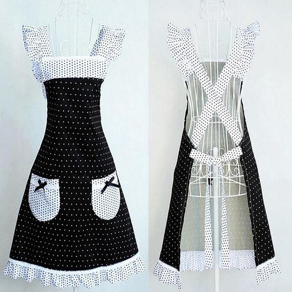 black white polka dot apron kitchen princess frill lace cooking for women with pockets cross back drop aprons
black white polka dot apron kitchen princess frill lace cooking for women with pockets cross back drop aprons