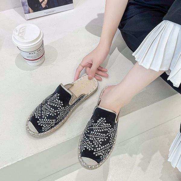 slippers crystal butterfly woman espadrilles flats lace flower fishermans shoes weave spiderweb mesh mules slides 2021, Black
slippers crystal butterfly woman espadrilles flats lace flower fishermans shoes weave spiderweb mesh mules slides 2021, Black