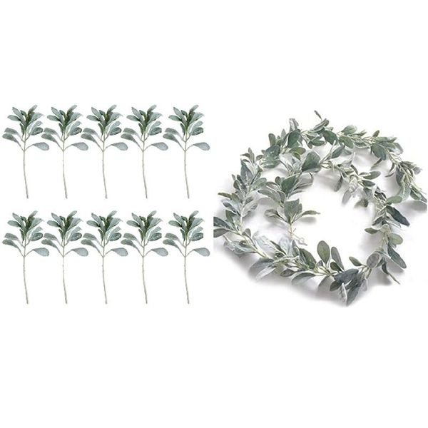 decorative flowers & wreaths 10 pcs artificial flocked lambs ear leaves with 6.7 ft garland - succulent
decorative flowers & wreaths 10 pcs artificial flocked lambs ear leaves with 6.7 ft garland - succulent