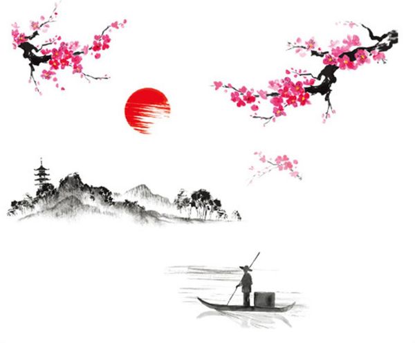 selling creative classical chinese style ink painting decorative wall stickers plum blossom adesivo de parede 2021
selling creative classical chinese style ink painting decorative wall stickers plum blossom adesivo de parede 2021