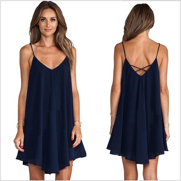 new fashion women deep v neck chiffon dress summer spaghetti strap evening beach casual dresses clothing lady backless sleeveless, Black;gray
new fashion women deep v neck chiffon dress summer spaghetti strap evening beach casual dresses clothing lady backless sleeveless, Black;gray