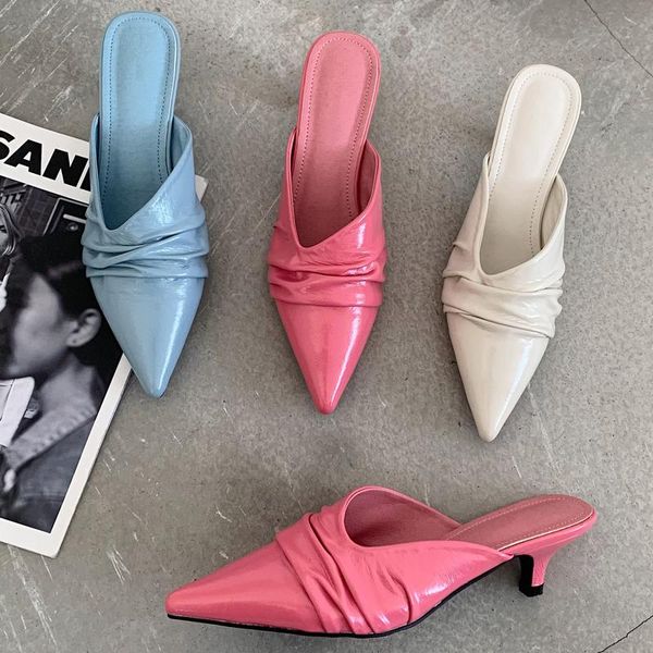 slippers 2021 women fashion thin low heels sandals shoes woman pleated slip on mules heel slides female casual, Black
slippers 2021 women fashion thin low heels sandals shoes woman pleated slip on mules heel slides female casual, Black