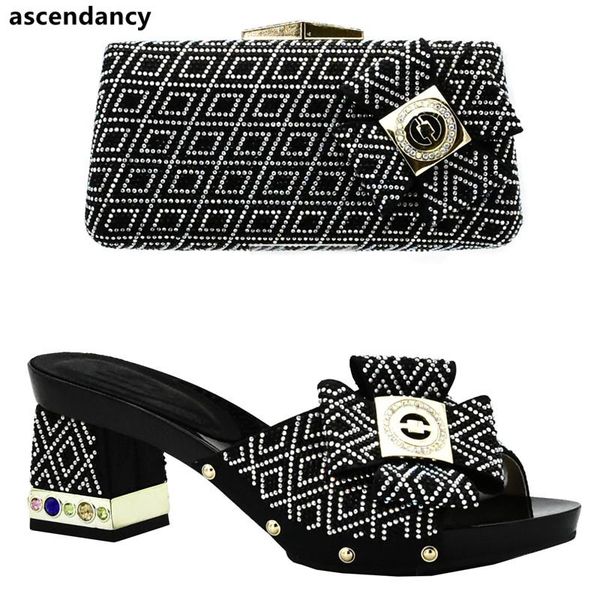 latest italian ladies shoes and bags to match set decorated with rhinestone nigerian women wedding bag party shoe dress, Black
latest italian ladies shoes and bags to match set decorated with rhinestone nigerian women wedding bag party shoe dress, Black
