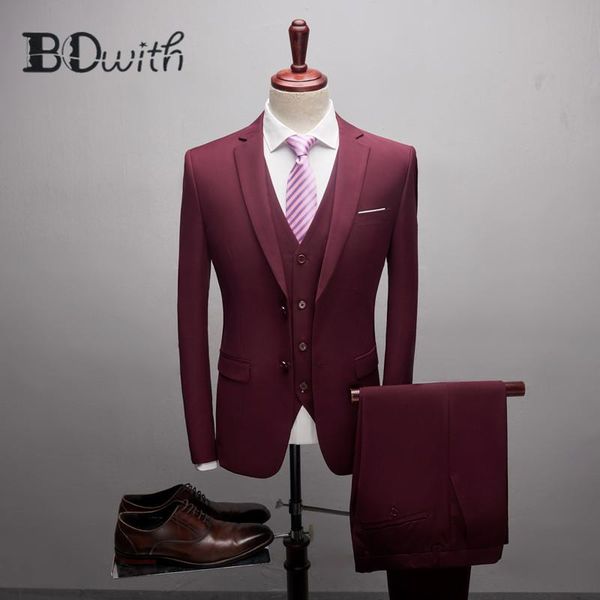 men's suits & blazers wine red slim fit men notched collar two buttons 3 pieces suits(jacket+pants+vest) groom wedding party tuxedos, White;black
men's suits & blazers wine red slim fit men notched collar two buttons 3 pieces suits(jacket+pants+vest) groom wedding party tuxedos, White;black