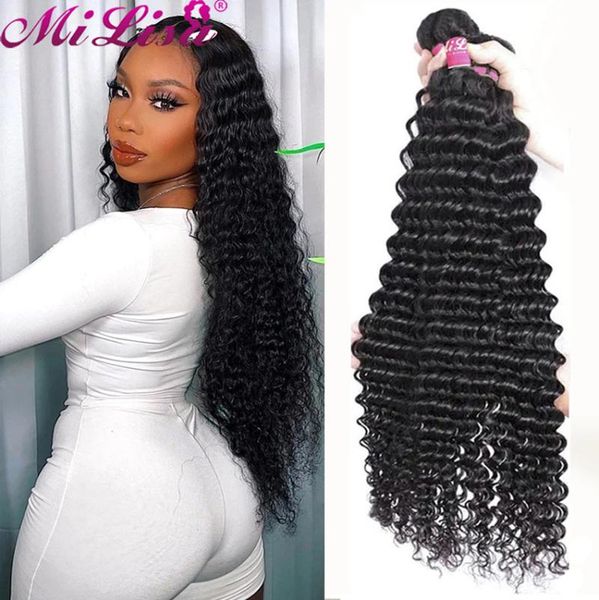 human hair bulks lisa 1 3 4 pcs bundles deal 30 inch deep wave brazilian weave double weft curly remy, Black
human hair bulks lisa 1 3 4 pcs bundles deal 30 inch deep wave brazilian weave double weft curly remy, Black