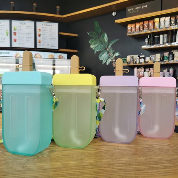 water bottle 300ml transparent sports bottles with shoulder strap outdoor drinking cups kettle mug plastic cute popsicle straw cup
water bottle 300ml transparent sports bottles with shoulder strap outdoor drinking cups kettle mug plastic cute popsicle straw cup