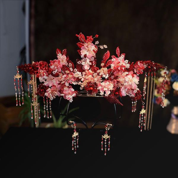hair clips & barrettes simple red glass chinese bride tiara coronet costume wedding accessories, Golden;silver
hair clips & barrettes simple red glass chinese bride tiara coronet costume wedding accessories, Golden;silver