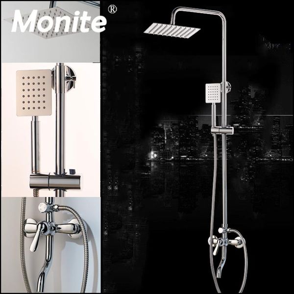 monite chrome polish shower faucet bathroom 8 inch rainfall wall mounted set mixer adjust height handheld function sets
monite chrome polish shower faucet bathroom 8 inch rainfall wall mounted set mixer adjust height handheld function sets
