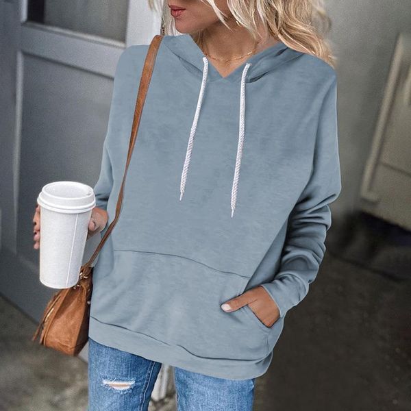 casual new solid color autumn winter sweater women's plush hooded 2021 with pockets, Blue;black
casual new solid color autumn winter sweater women's plush hooded 2021 with pockets, Blue;black