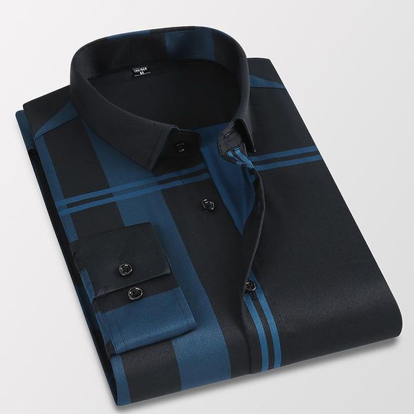 men's casual shirts men striped 2021 fashion slim thin long-sleeved shirt mens button plaid business male korean clothes, White;black
men's casual shirts men striped 2021 fashion slim thin long-sleeved shirt mens button plaid business male korean clothes, White;black
