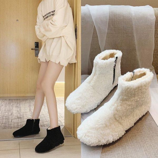 boots 2021 designer winter zipper ankle women fashion lambswool girls non-slip casual velvet warm shoes botas mujer, Black
boots 2021 designer winter zipper ankle women fashion lambswool girls non-slip casual velvet warm shoes botas mujer, Black