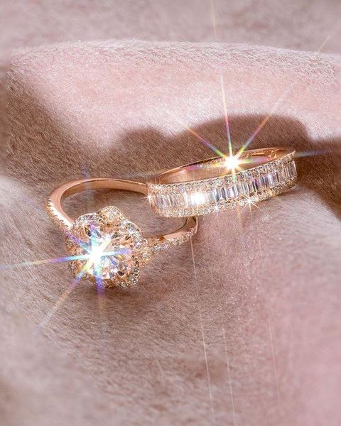 cluster rings huitan flower bridal ring sets romantic rose gold color anniversary present for wife korean stylish cherry shaped women jewelr, Golden;silver
cluster rings huitan flower bridal ring sets romantic rose gold color anniversary present for wife korean stylish cherry shaped women jewelr, Golden;silver