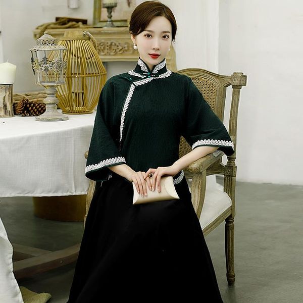 elegant women flare sleeve shirt classic solid chinese vintage blouse 2021 autumn winter female handmade button women's blouses & shir, White
elegant women flare sleeve shirt classic solid chinese vintage blouse 2021 autumn winter female handmade button women's blouses & shir, White