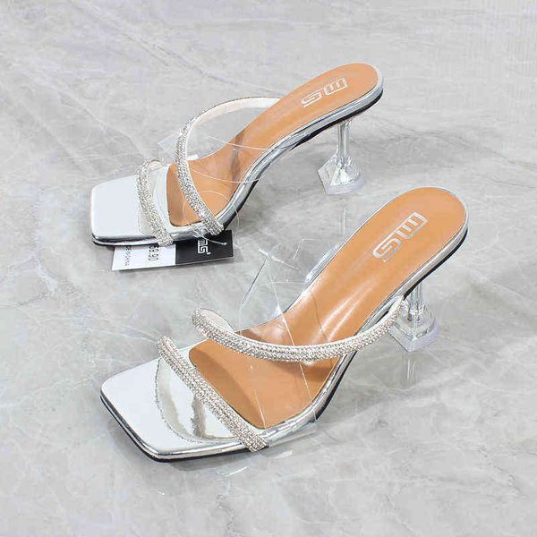 women's high heel sandals 2021 summer new rhinestone belt transparent horseshoe heel slippers fashion party women sandals 7.5cm y220224, Black
women's high heel sandals 2021 summer new rhinestone belt transparent horseshoe heel slippers fashion party women sandals 7.5cm y220224, Black