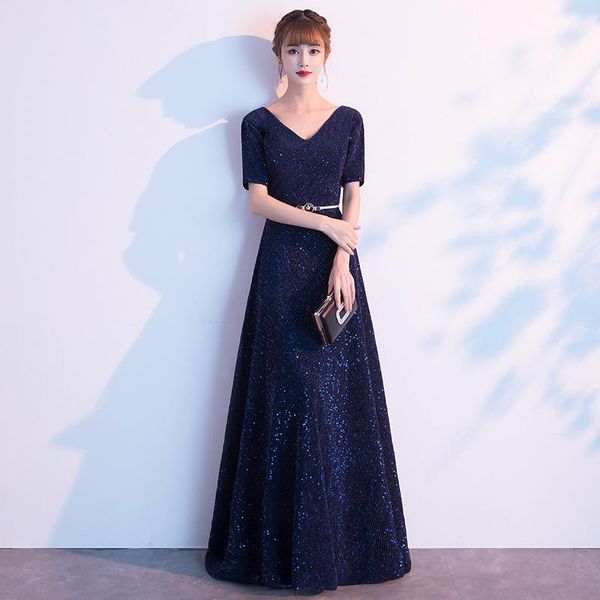 female exquisite sequins trim evening party dress v-neck backless prom dresses short sleeve elegant long banquet gown ethnic clothing, Red
female exquisite sequins trim evening party dress v-neck backless prom dresses short sleeve elegant long banquet gown ethnic clothing, Red