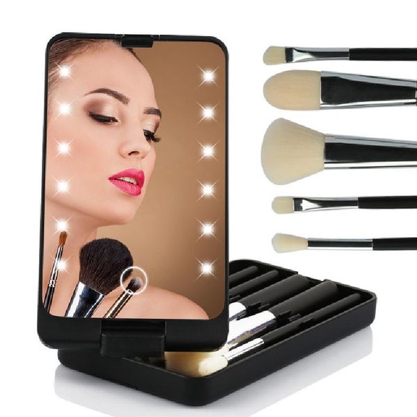 compact mirrors creative folding makeup mirror with brush set led touch portable single-sided storage box
compact mirrors creative folding makeup mirror with brush set led touch portable single-sided storage box