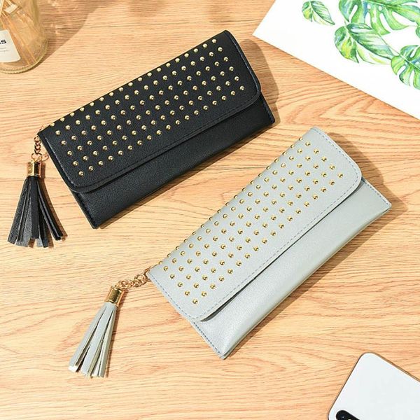 wallets long wallet pu leather women zipper rivets purse button card holder casual bags, Red;black
wallets long wallet pu leather women zipper rivets purse button card holder casual bags, Red;black