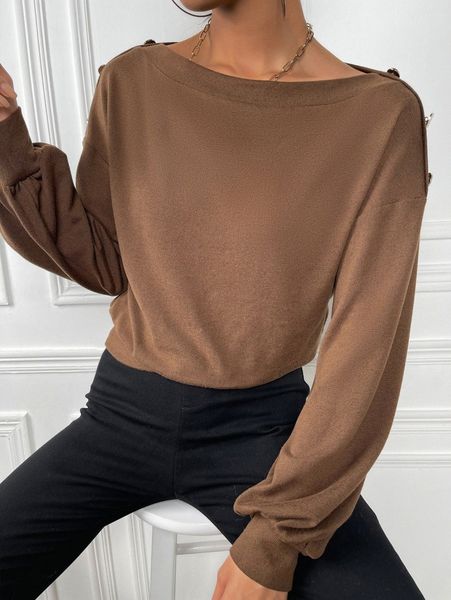 boat neck buckle detail drop shoulder pullover j76i#, White;black
boat neck buckle detail drop shoulder pullover j76i#, White;black