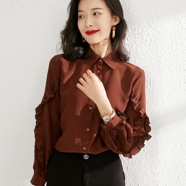 women's blouses & shirts 100% silk female spring autumn 2021 office lady longsleeve for women elegant blouse kobieta kurtka zjt2270, White
women's blouses & shirts 100% silk female spring autumn 2021 office lady longsleeve for women elegant blouse kobieta kurtka zjt2270, White
