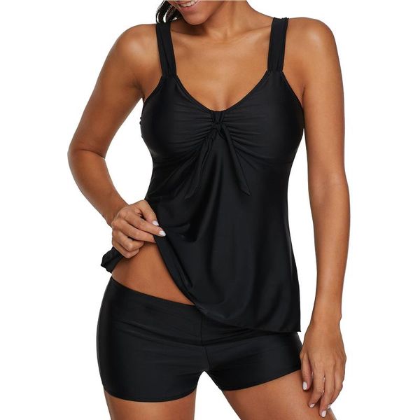 women's swimwear swimming shorts woman 2021 summer fashional bow solid color sleeveless beach style swimsuits and maillot de bain, White;black
women's swimwear swimming shorts woman 2021 summer fashional bow solid color sleeveless beach style swimsuits and maillot de bain, White;black