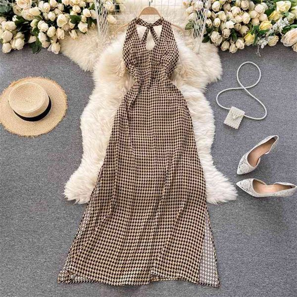women fashion v-necked hanging neck open fork dress lady sleeveless print vintage vestidos r401 210527, Black;gray
women fashion v-necked hanging neck open fork dress lady sleeveless print vintage vestidos r401 210527, Black;gray
